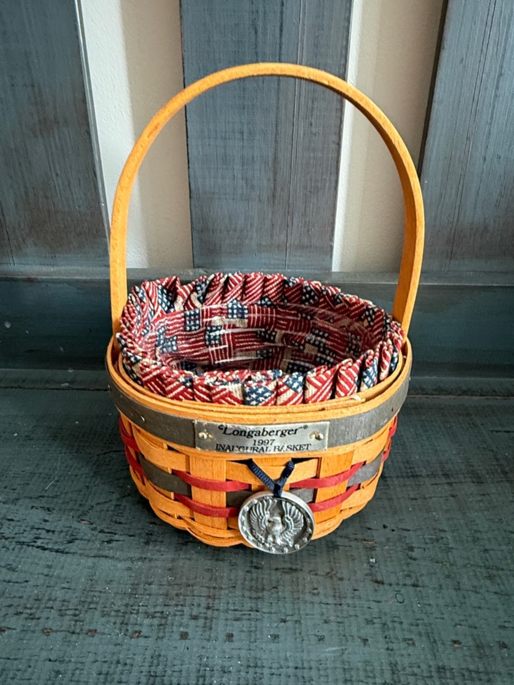 Longaberger 1997 Inaugural Mini Blasket with Patriotic Liner